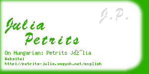 julia petrits business card